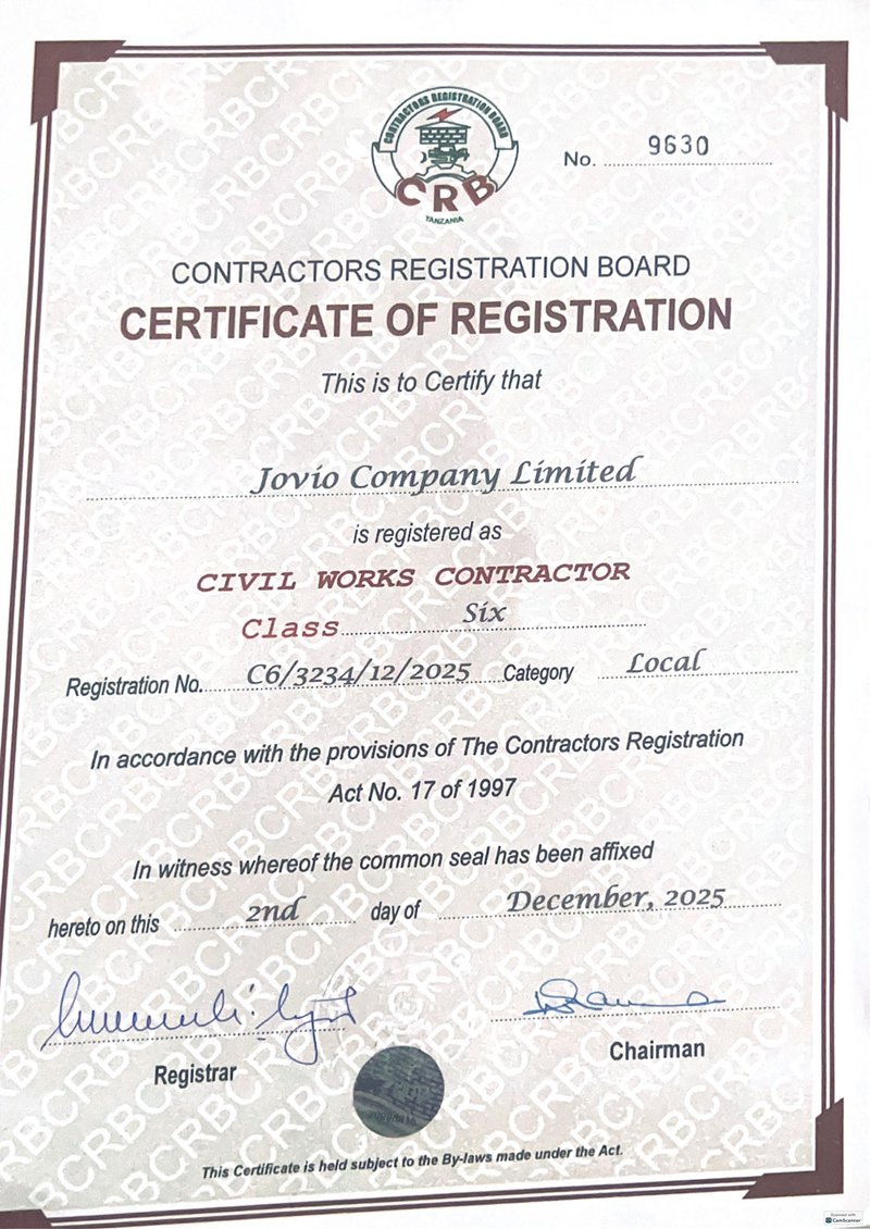 Civil Works Contractor, Class Six - Contractors Registration Board